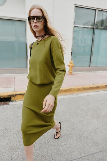 Zara Трикотажная юбка миди