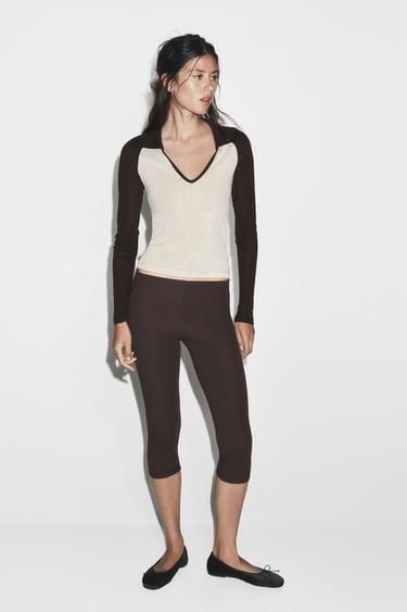 Zara Футболка поло с контрастными элементами