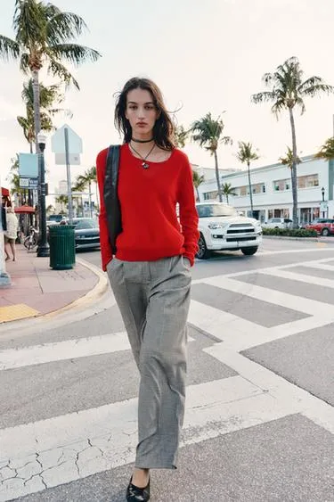 Широкие брюки «гусиная лапка»