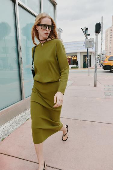 Zara Длинный вязаный свитер