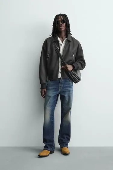 Бомбер из искусственной кожи- Заказать в России