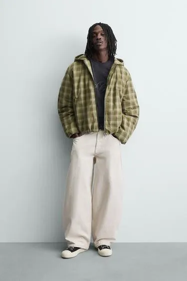 Куртка в клетку с капюшоном- Заказать в России