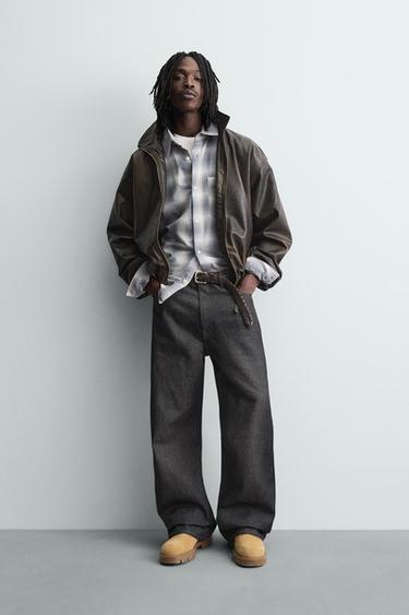 Zara Куртка из искусственной кожи с эффектом потертости