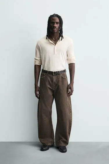 Брюки BARREL FIT с эффектом потертости