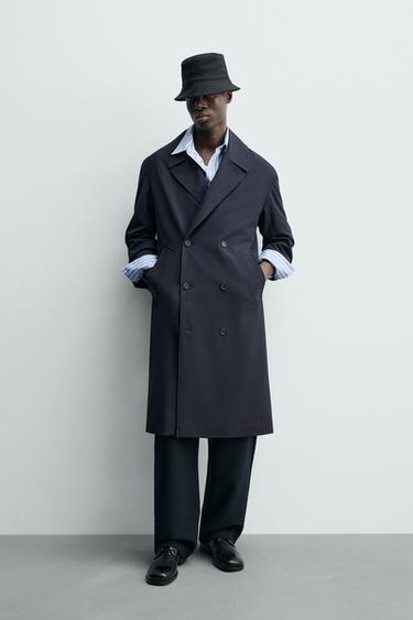 Zara Двубортный тренч из струящейся ткани купить с доставкой.