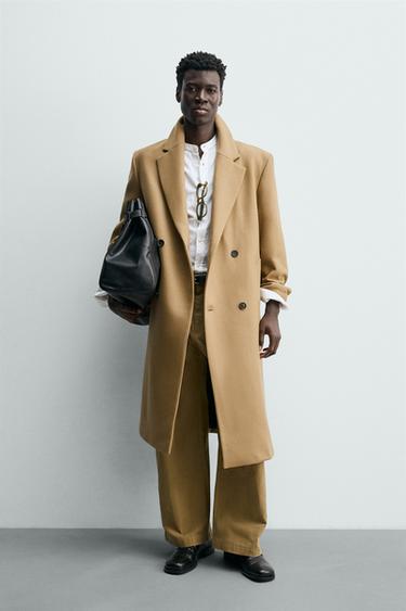Zara Двубортное пальто из смесовой шерсти купить с доставкой.