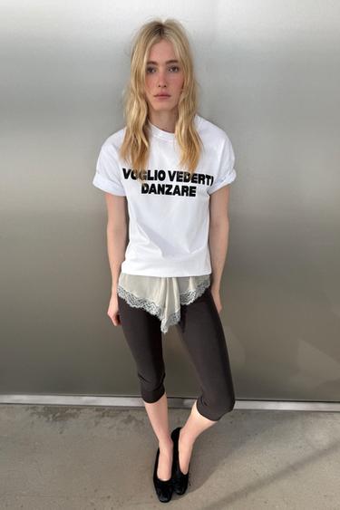 Zara Атласные балетки с бантом