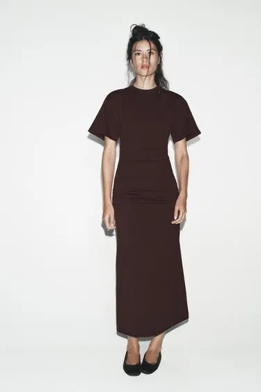 Длинное платье со сборками- Заказать в России