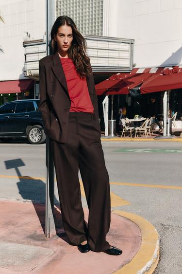 Zara Двубортный блейзер с подплечниками