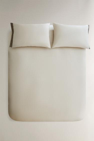 Zara Покрывало из сатина с тканью (300 нитей) и вышивкой