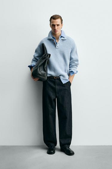 Zara Поло из двухизнаночного трикотажа с мешаной шерстью купить с доставкой.