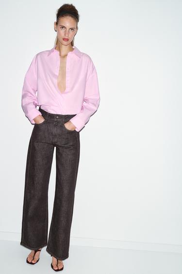 Zara Рубашка оверсайз из поплина