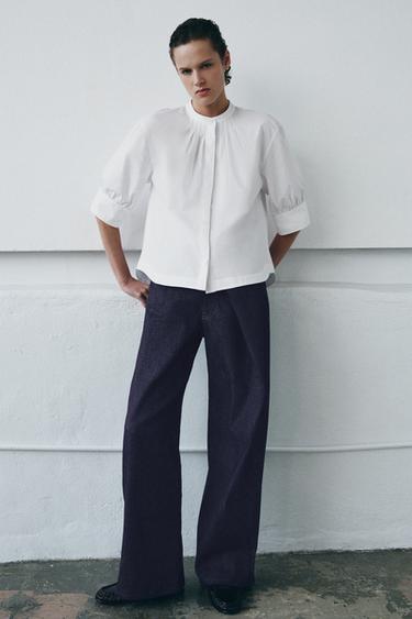 Zara Рубашка с объемными рукавами ZW COLLECTION