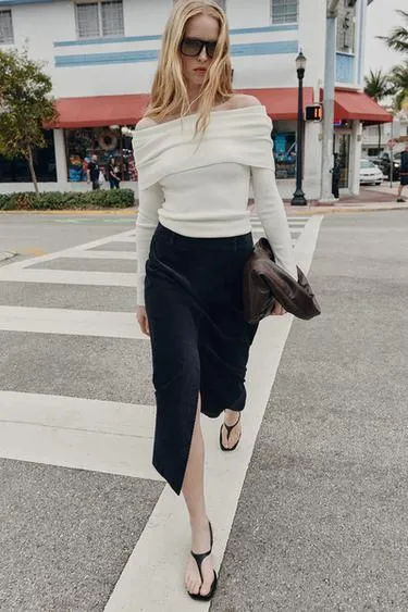 Прямая юбка миди из вельвета- Заказать в России