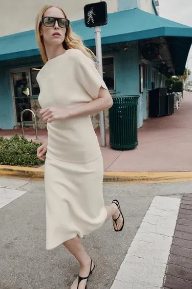 Трикотажная юбка миди- Заказать в России