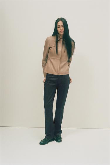 Zara Джинсы TRF с низкой посадкой и вощеным покрытием