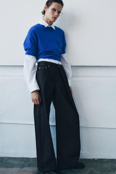 Zara Джинсы RELAXED со средней посадкой и складками — ZW COLLECTION