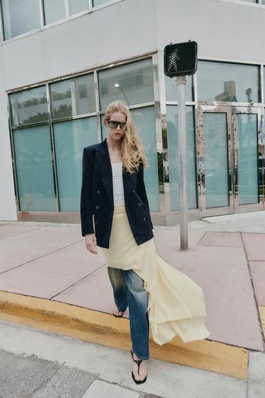 Zara Блейзер из вельвета с подплечниками