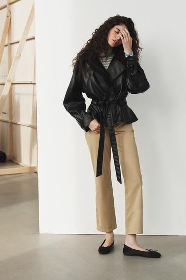 Zara Куртка из искусственной кожи с поясом купить с доставкой.