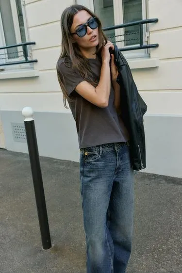 Хлопковая футболка в стиле рустик