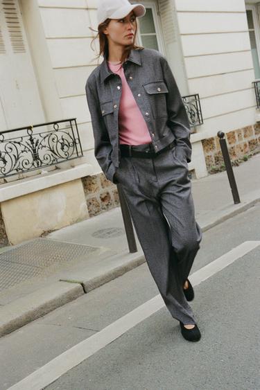 Zara Куртка в елочку с карманами купить с доставкой.