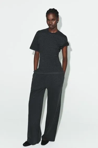 Футболка с блёстками с короткими рукавами