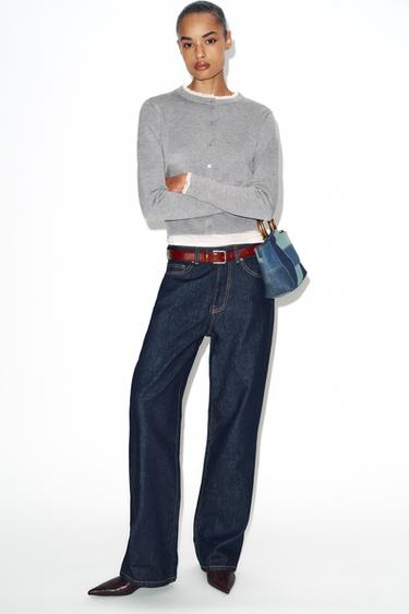 Zara Кардиган с кружевной отделкой