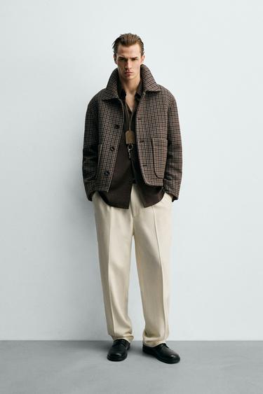 Zara Куртка в клетку с карманами