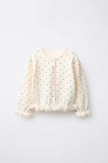 Кардиган в горошек