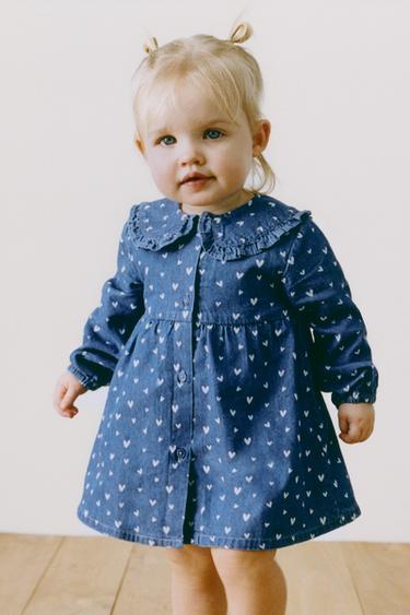 Zara Платье и джинсовые трусы с сердечками