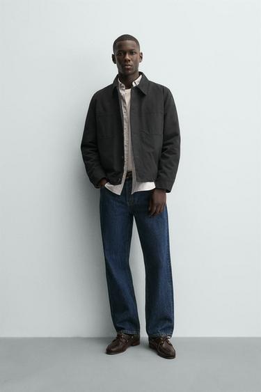 Zara Стеганая куртка-рубашка с карманами