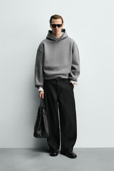 Zara Толстовка свободного кроя с капюшоном купить с доставкой.