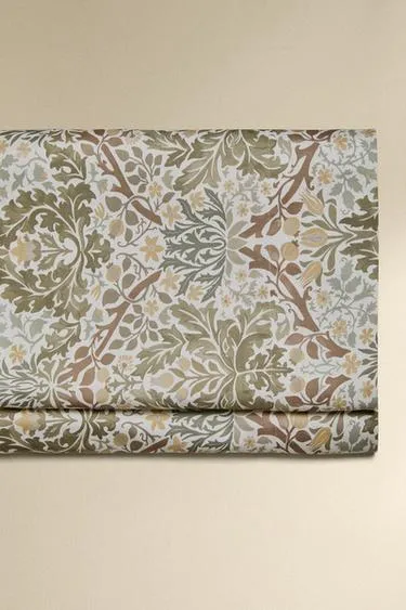 Простыня из хлопкового сатина MORRIS & CO. LEAVES- Заказать в России