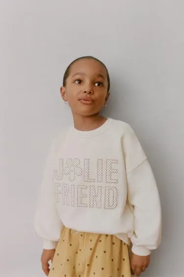 Свитшот с лозунгом и полосатым принтом- Заказать в России