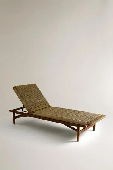 Лежак для улицы из тика