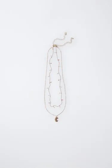 Набор из двух цепочек с подвеской «круассан»