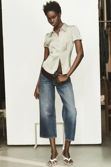 Атласная рубашка