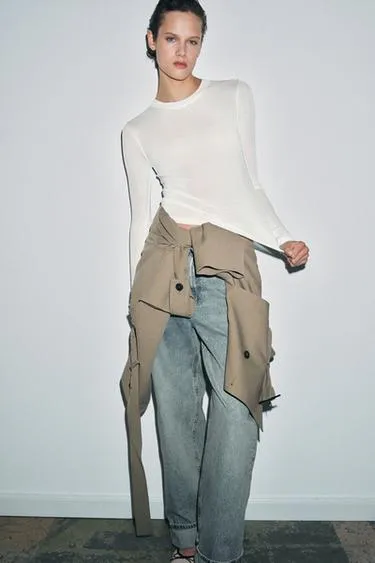 Полупрозрачный трикотажный топ