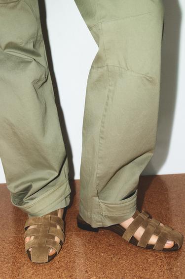 Zara Сандалии из замши с ремешками