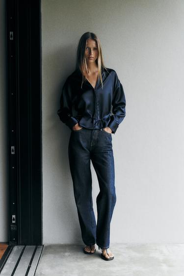 Zara Атласная блузка с тонким поясом купить с доставкой.