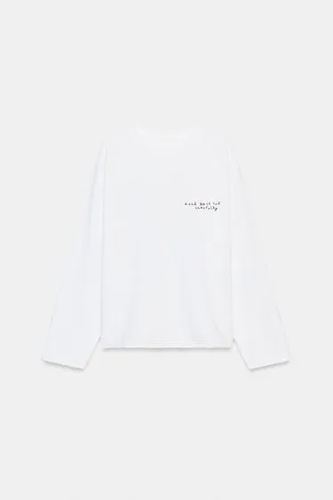 Футболка с длинными рукавами и надписью- Заказать в России