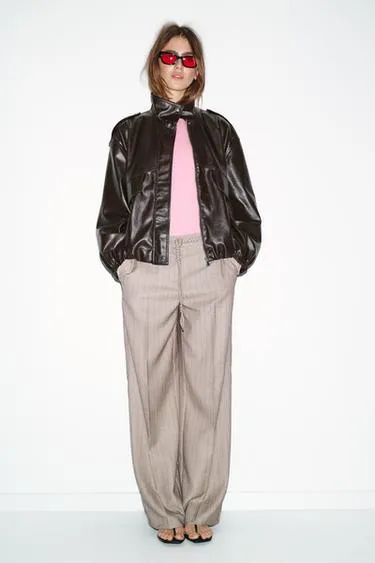 Брюки в елочку с плетеным поясом- Заказать в России