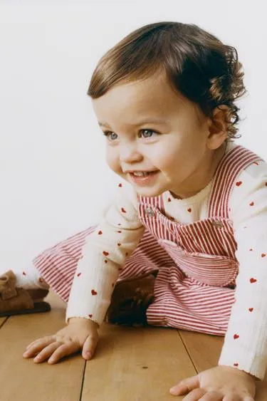 Длинный комбинезон из твила в полоску с сердцем- Заказать в России