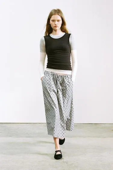 Юбка миди в горошек- Заказать в России