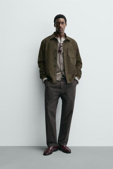 Zara Куртка-рубашка из искусственной замши