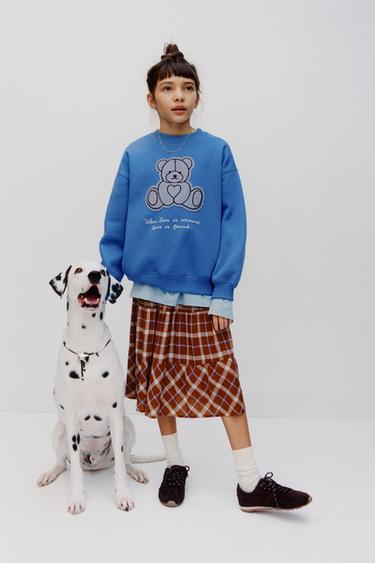 Zara Толстовка с нашивкой «медведь в клетку»