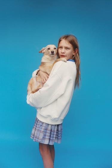 Zara Толстовка с контрастным воротником в рубчик