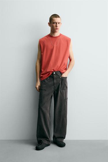 Zara Майка с эффектом потертости