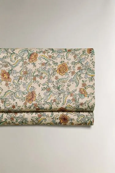 Простыня с набивным цветочным узором (300 нитей)