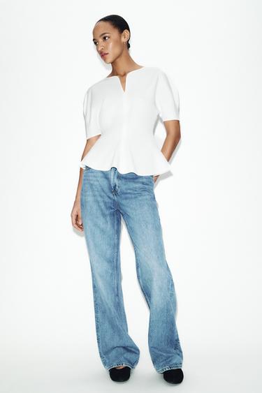 Zara Мягкая футболка с баской